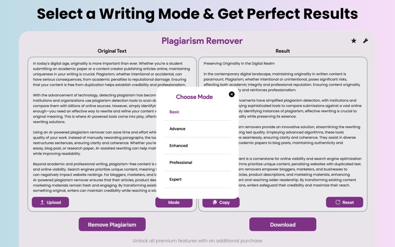 Plagiarism Remover & Detector iPhone screenshot