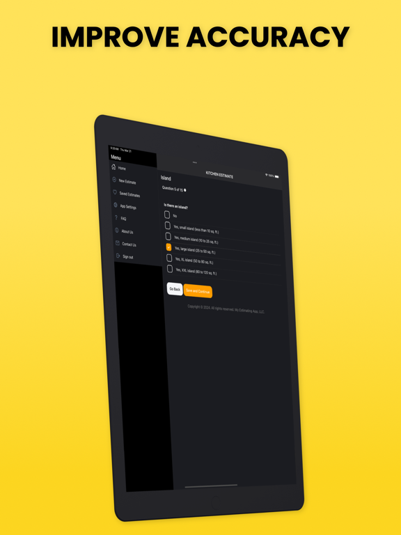 Kitchen & Bath Estimator iPad screenshot 4 - Utilities app