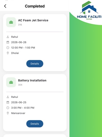 Home Faciliti Partner App iPad screenshot