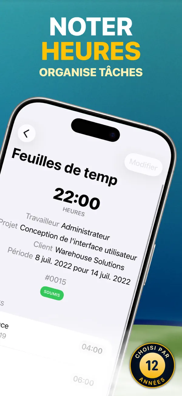 Screenshot #3 pour Feuilles de temps