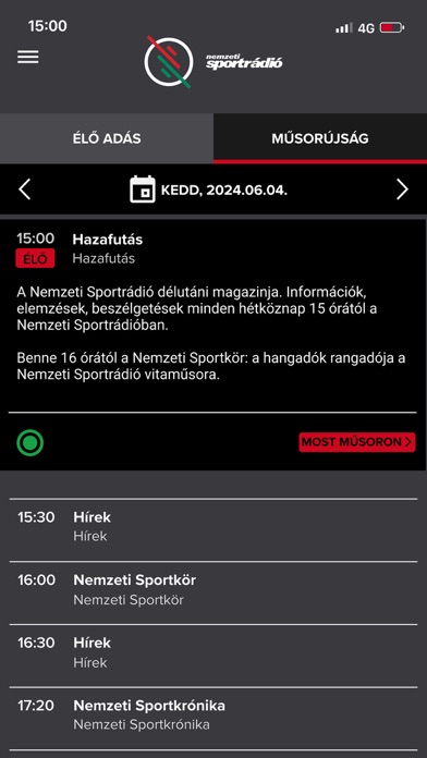 Nemzeti Sportrádió Screenshot