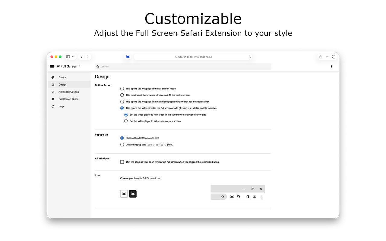 Full Screen for Safari