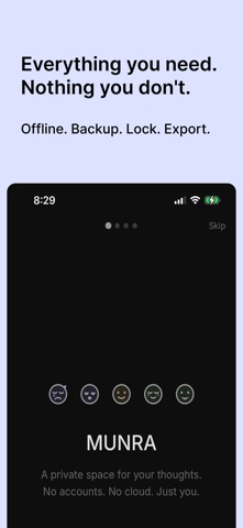 Munra: Private Diary & Journal iPhone screenshot
