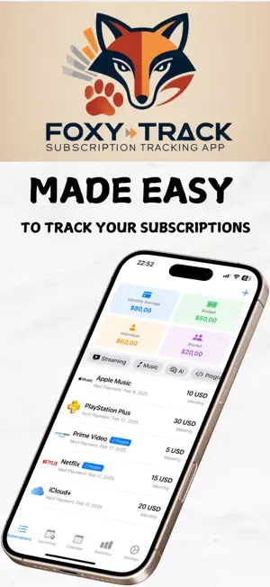FoxyTrack:Subscription Tracker screenshot 1