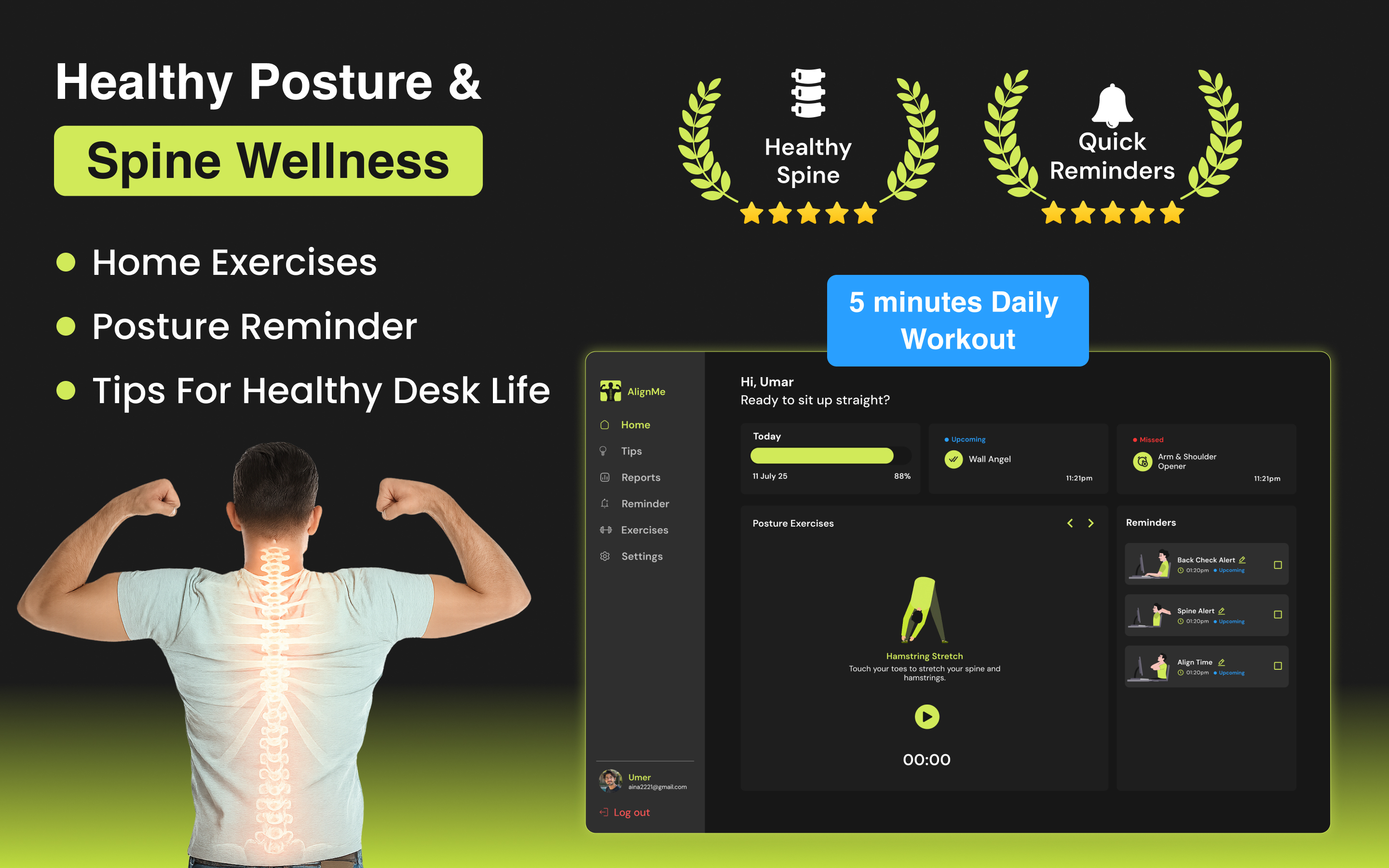 Posture Reminder - AlignMe screenshot 19