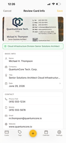 Magic Business Card iPhone screenshot