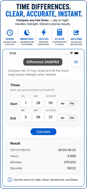 Time & Date Calculator ++ screenshot 4