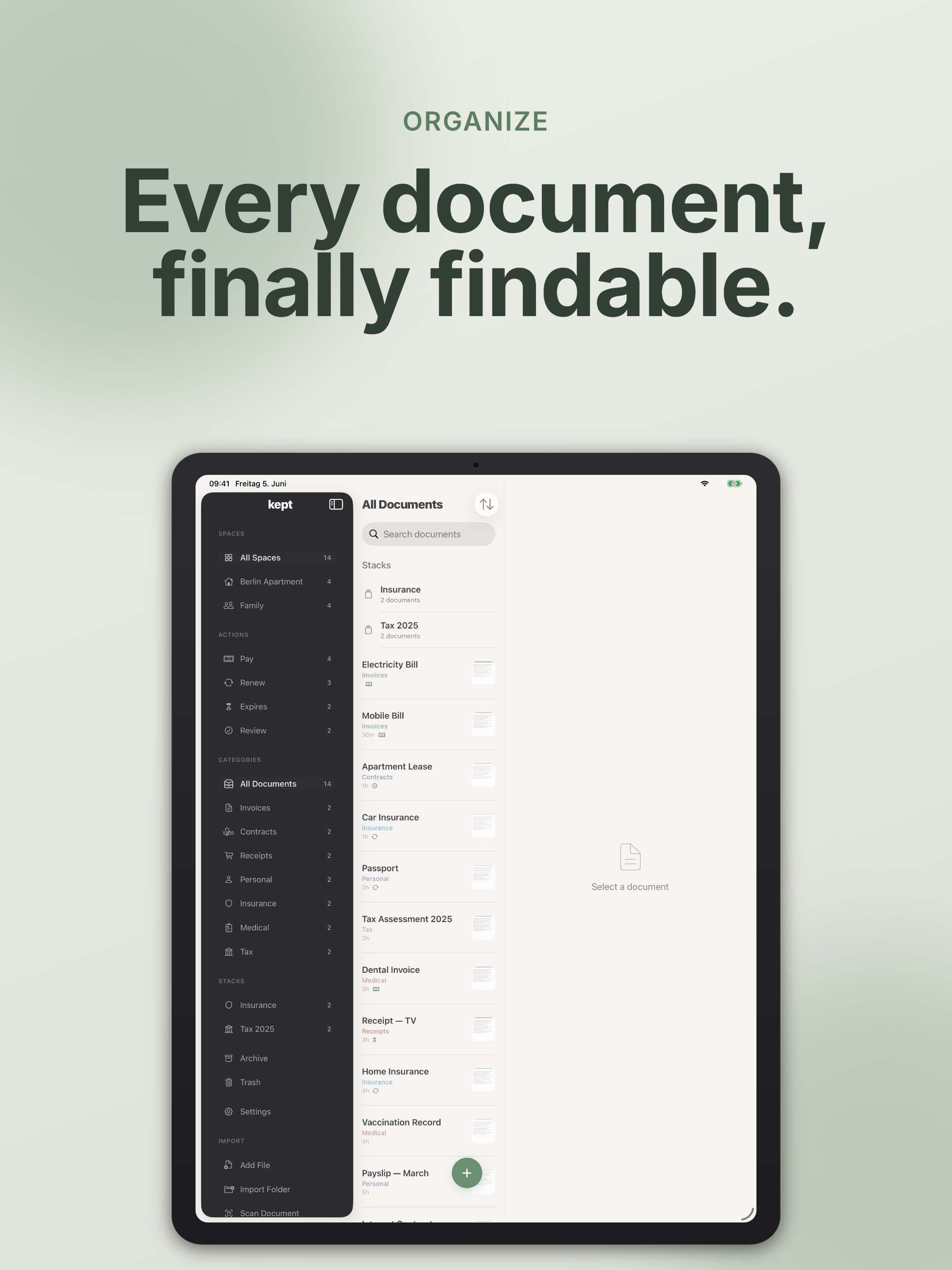 kept · Document Organizer screenshot 9