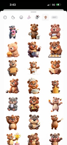 Baker Bear Stickers iPhone screenshot