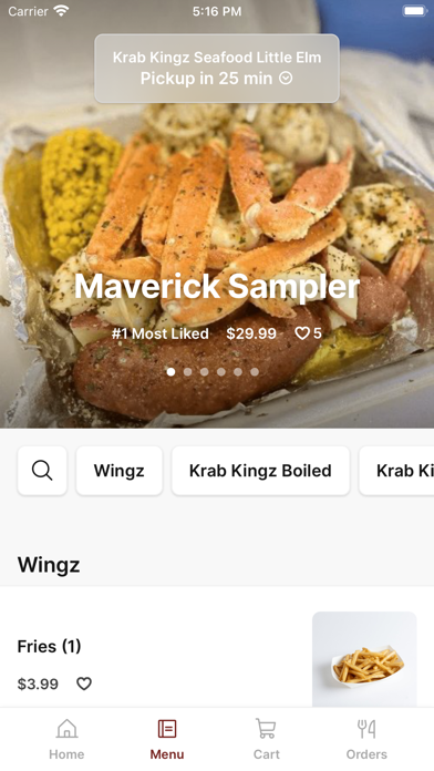 Krab Kingz Seafood Little Elm iPhone screenshot 2 - Food & Drink app