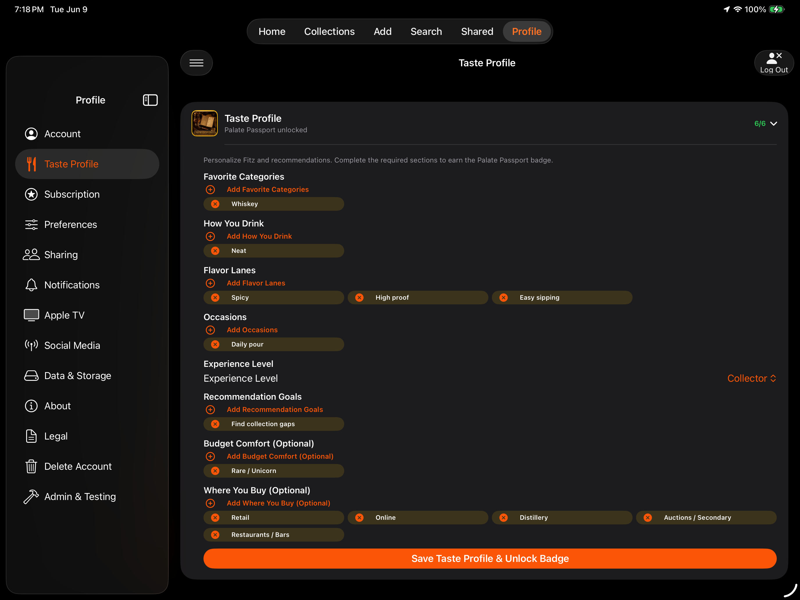 WhiskeyMate: Collect & Track