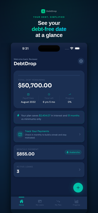DebtDrop: Debt Payoff Planner Screenshot 1 of 5
