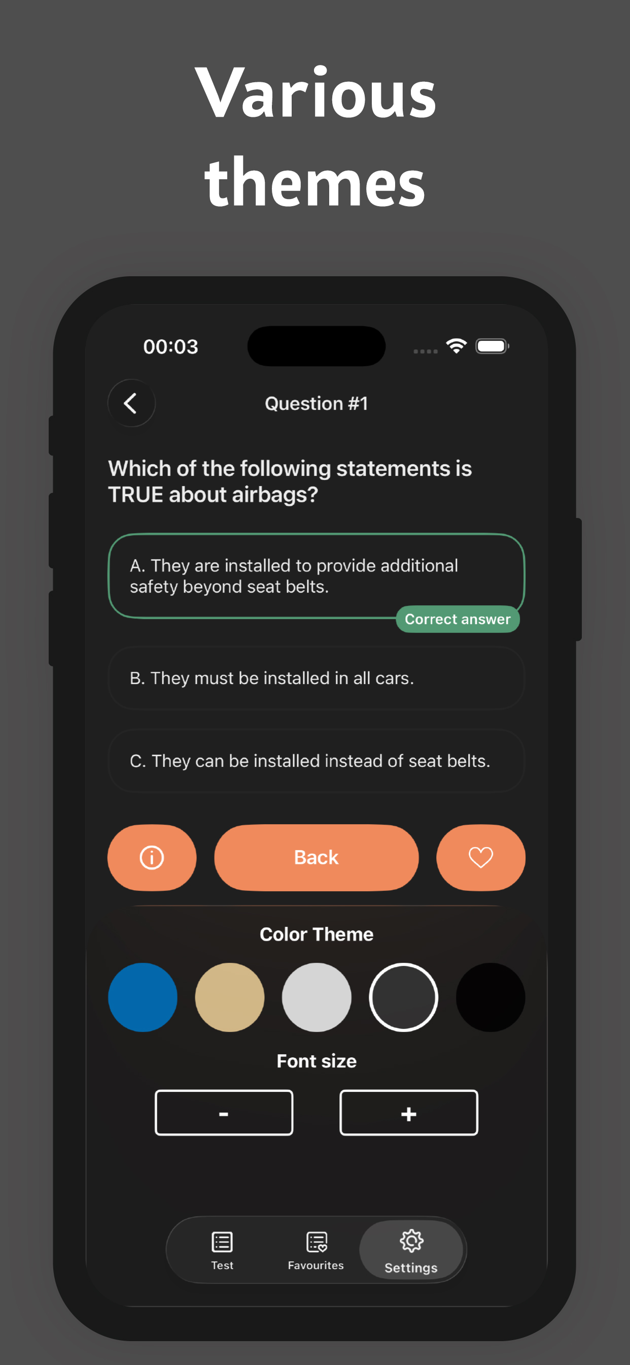 California DMV — practice test screenshot 7