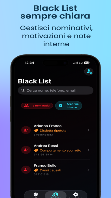 Black List Client iPhone screenshot