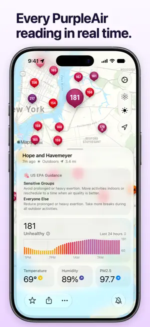 Paku - Air Quality & AQI Map screenshot 1