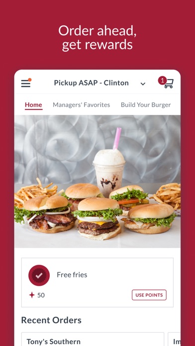 Tonyburgers Rewards iPhone screenshot 1 - Food & Drink app