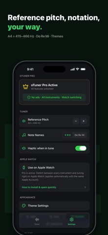 oTuner - Guitar & Bass Tuner screenshot 6