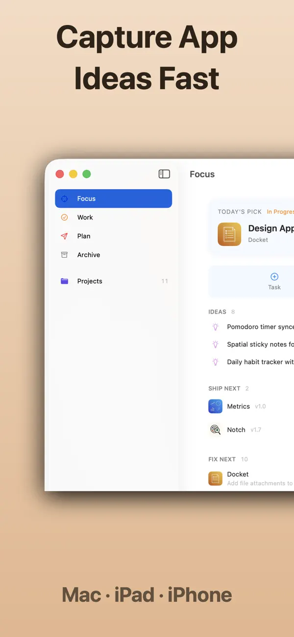 #2. Docket - Dev Release Tracker (iOS) Ved: Drobinin Limited
