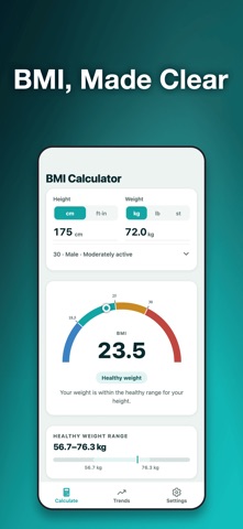 BMI Calculator・Weight Diary iPhone screenshot