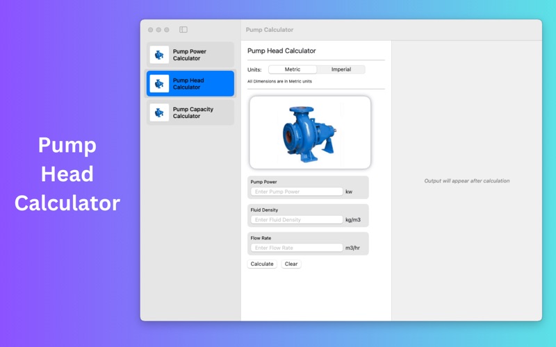 Pump Power Calc screenshot