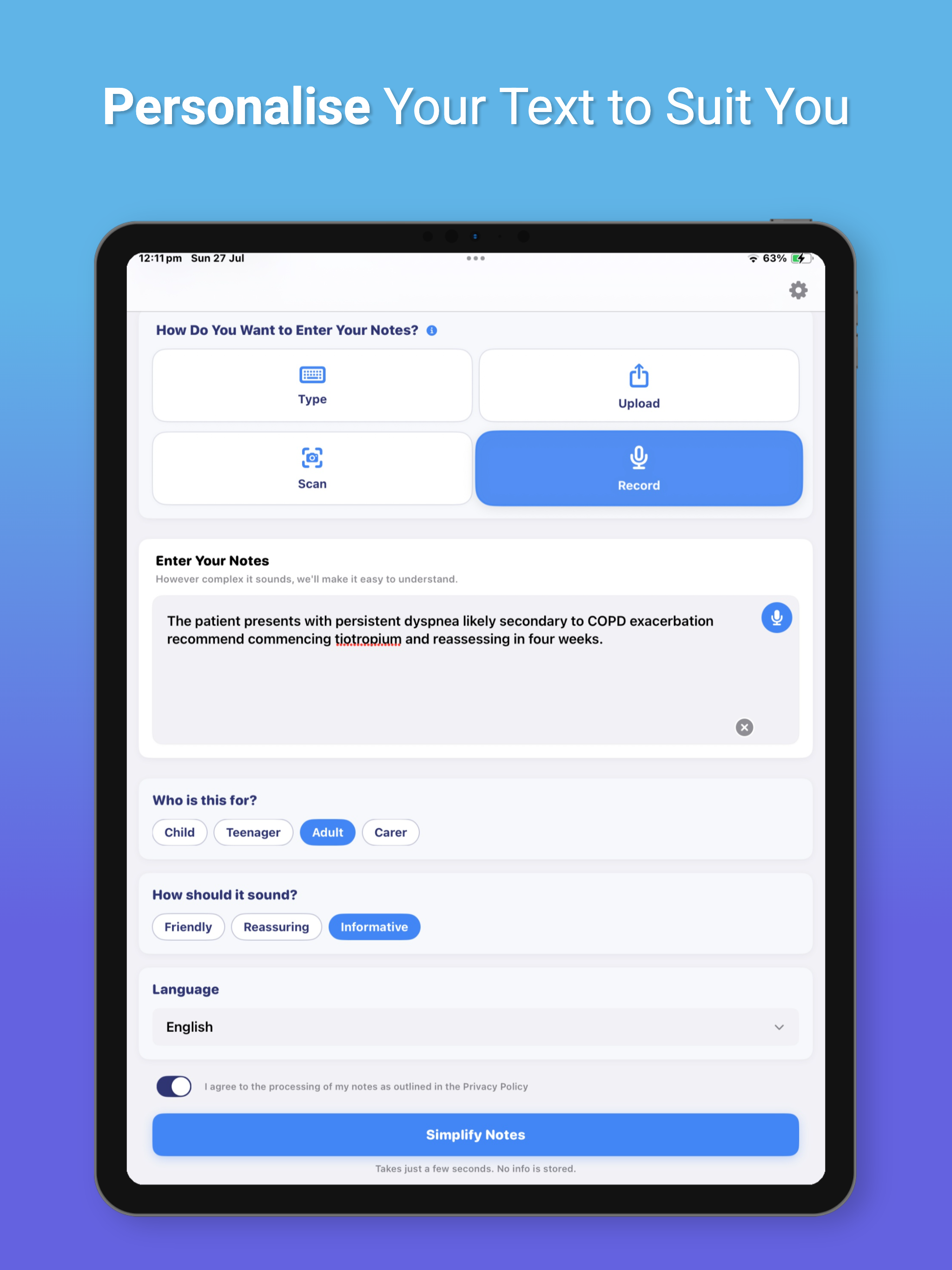 Patiently AI: Simplify Notes screenshot 9