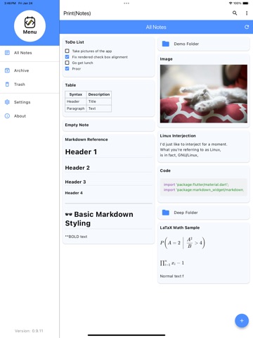 Print(Notes) iPad screenshot