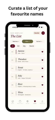 Nimi: The Naming Room iPhone screenshot