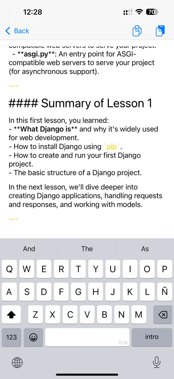 #2. Markdown Notes App (iOS) Ved: Constellation Ltd