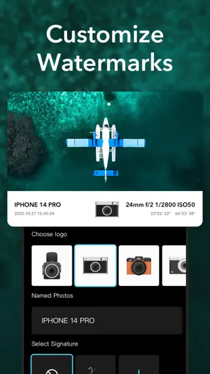 Скриншот Camera Kit: Watermark Maker на iPhone 5