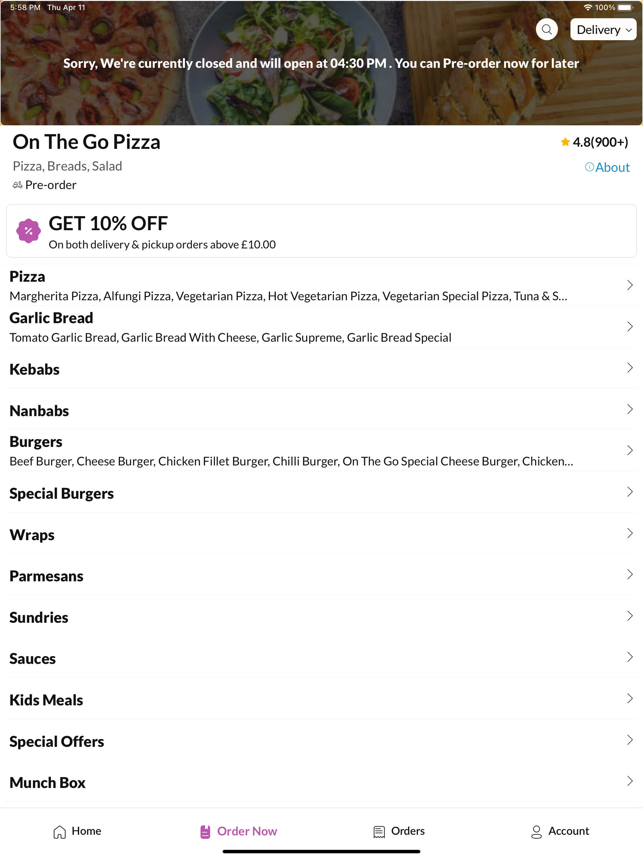 On The Go Pizza.