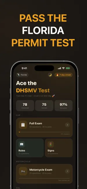 Florida DMV Permit Test - 2026 screenshot 1
