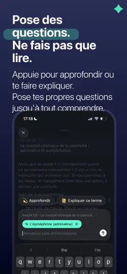 Capture d'écran de Vibe Reader: AI Summary Cards sur iPhone 3
