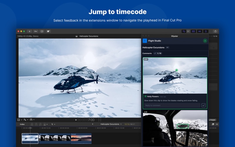 Wipster for Final Cut Pro app screenshot