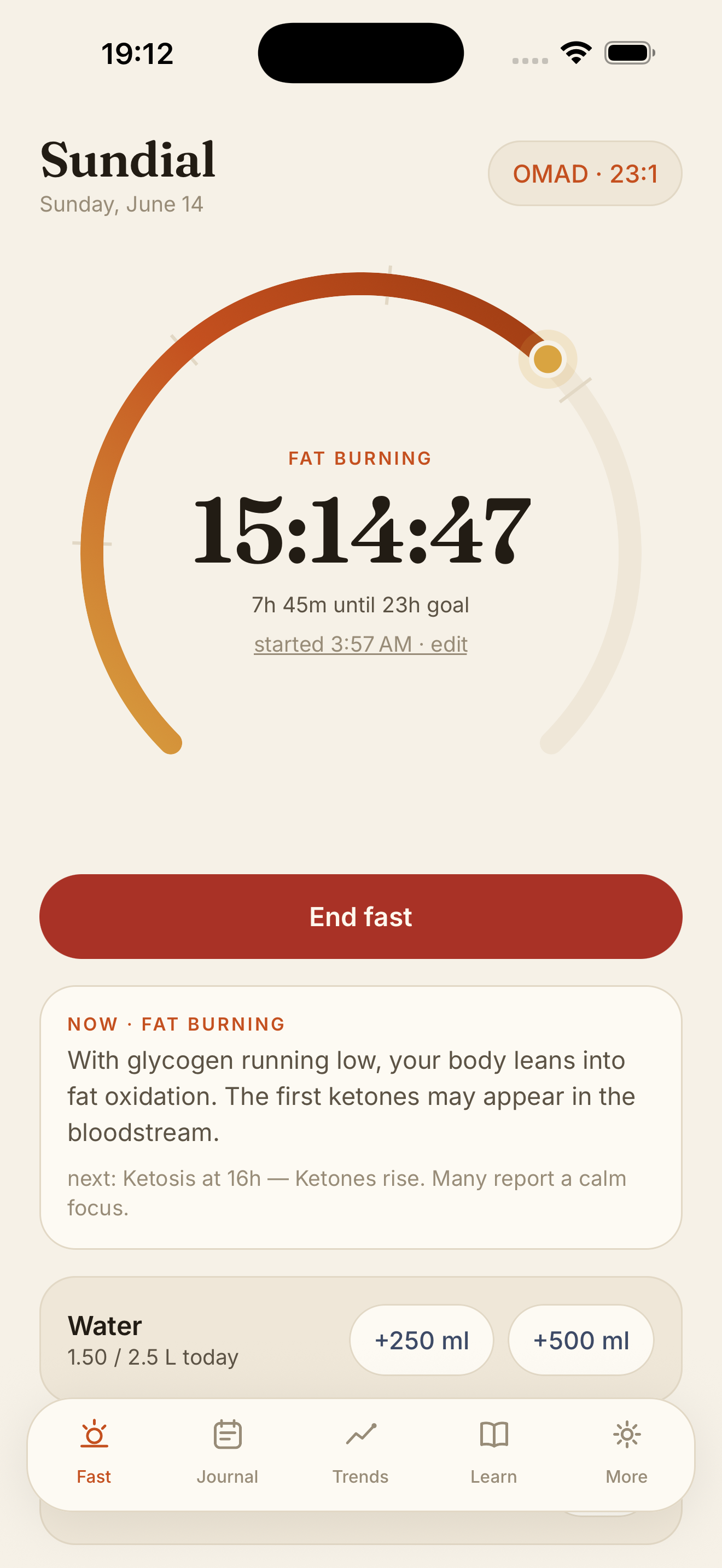 Sundial: Fasting & OMAD Timer