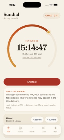 Sundial: Fasting & OMAD Timer Screenshot 1 of 5