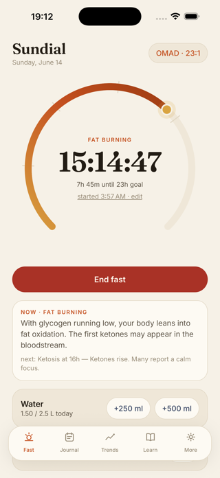 Sundial: Fasting & OMAD Timer Screenshot 1 of 5