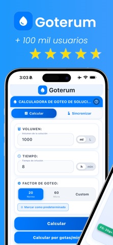 Goterum: Calculadora Goteo IV iPhone screenshot 1
