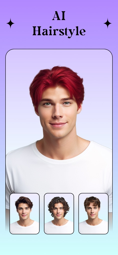 Ritmo Video: AI Video Generate - Experiment with various hair transformations, visualizing new colors like vibrant red and different cuts for a fresh virtual look.
