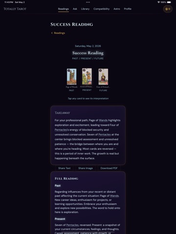 Totally Tarot iPad screenshot