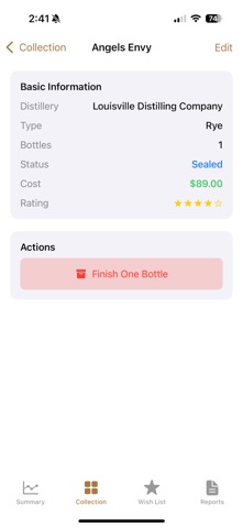 Collection (Whiskey/Tequila) screenshot
