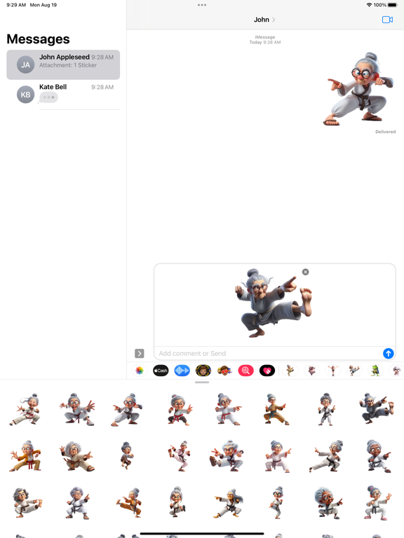 Screenshot #5 pour Kung Fu Granny Stickers