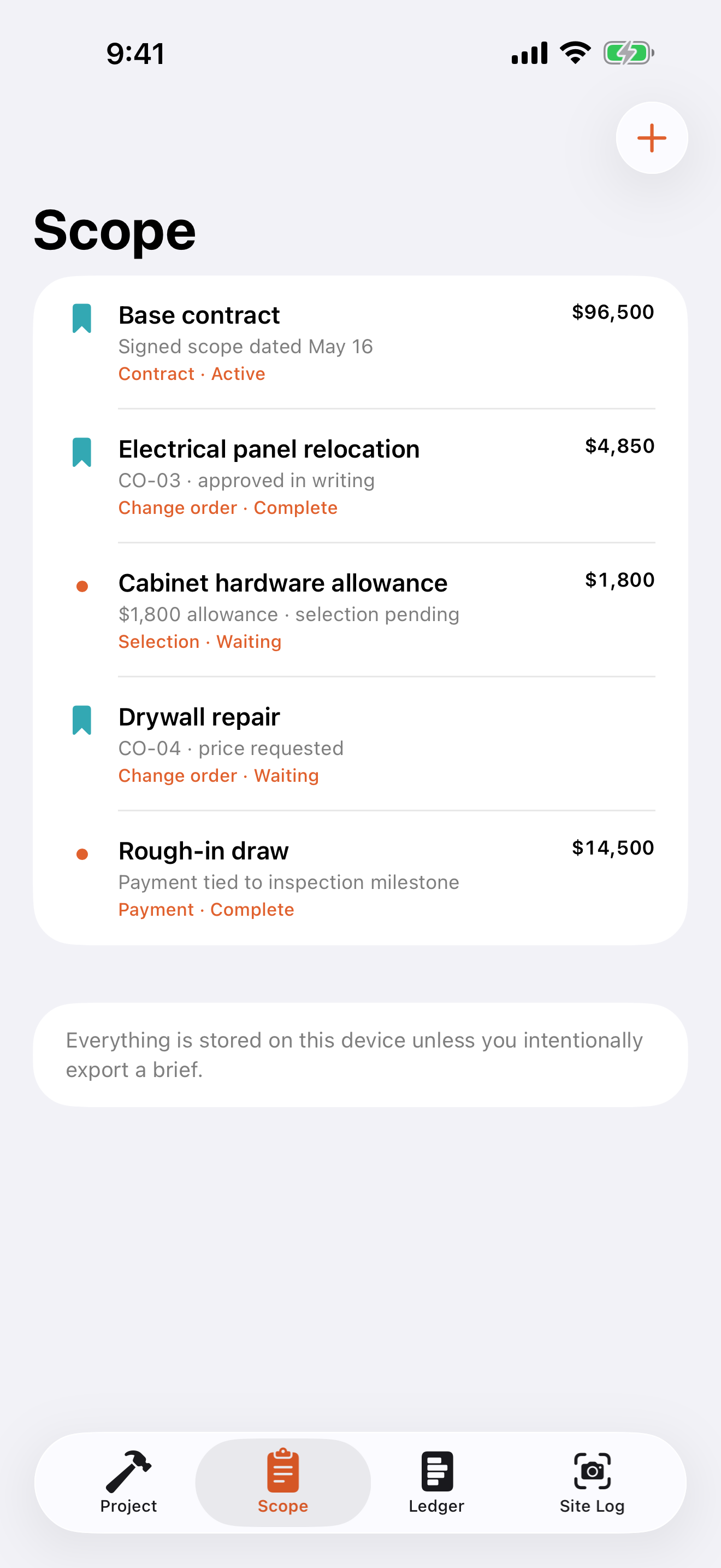 Renoquill: Renovation Ledger screenshot 2 of 3