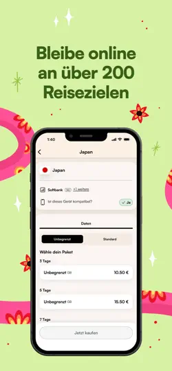 Screenshot von Airalo: ESIM-Reisen & Internet auf dem iPhone 2