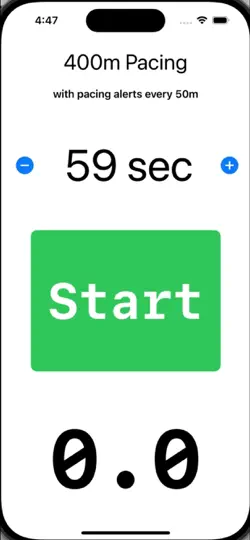 Screenshot von 400M Pacing auf dem iPhone 1