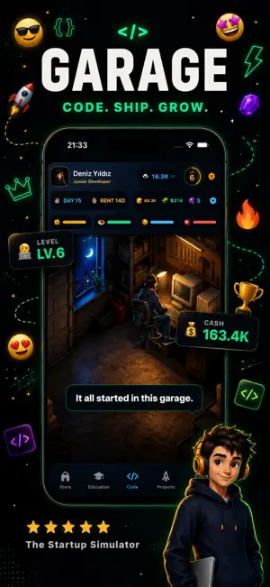 Garage: Startup Simulator screenshot 1