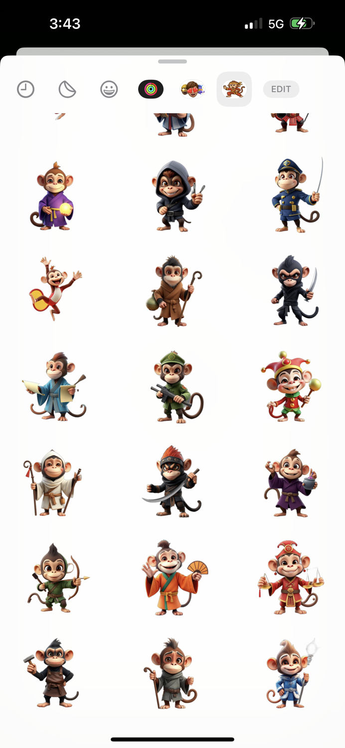 Kongfu Monkey Stickers