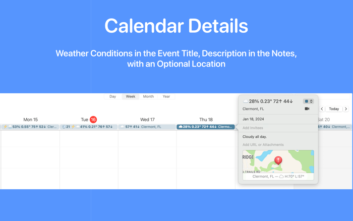 Weather Events - for Calendar