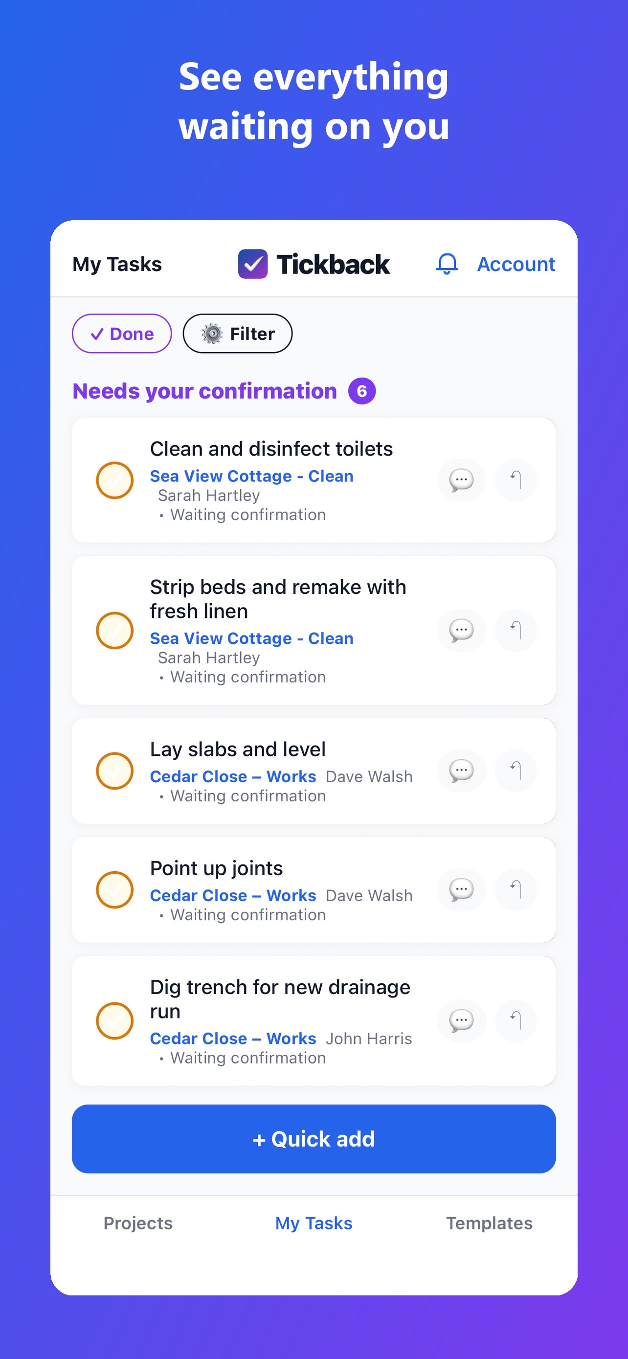 Screenshot 2 of Tickback: Shared To-Do Lists
