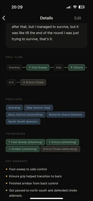 Grappling AI: BJJ Voice Notes screenshot 2