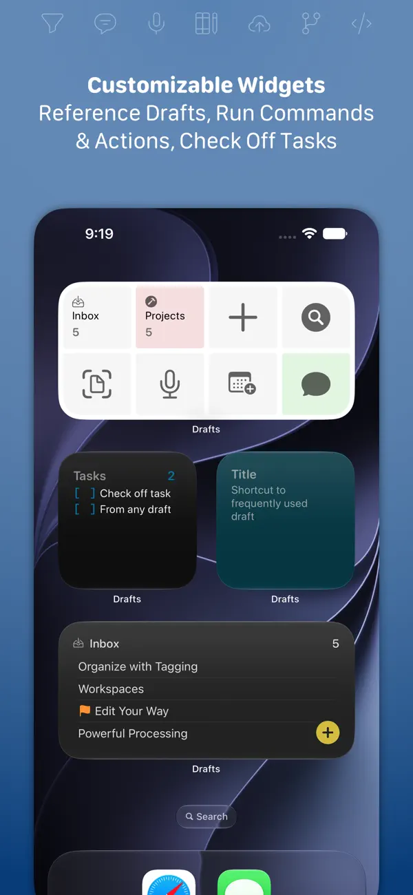 Drafts iPhone App Screenshot 7 – Produktivität